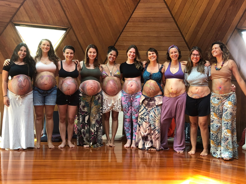 Natural Ultrasound created by Naoli Vinaver, pregnant participants of workshop 2019.